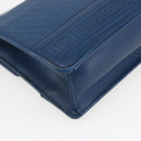 Gianni Versace Clutch Bag Leather Blue Gold Auth BA9405-11