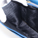 Gianni Versace Clutch Bag Leather Blue Gold Auth BA9405-17