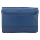 Gianni Versace Clutch Bag Leather Blue Gold Auth BA9405-3