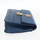Gianni Versace Clutch Bag Leather Blue Gold Auth BA9405-5
