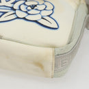 CHANEL Sports Line Shoulder Bag Canvas White Silver CC Auth BA9407-10