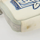 CHANEL Sports Line Shoulder Bag Canvas White Silver CC Auth BA9407-11