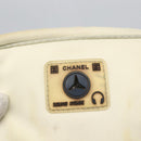 CHANEL Sports Line Umhängetasche Canvas Weiß Silber CC Auth BA9407-17