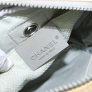CHANEL Sports Line Umhängetasche Canvas Weiß Silber CC Auth BA9407-18