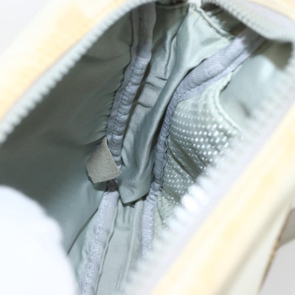 CHANEL Sports Line Umhängetasche Canvas Weiß Silber CC Auth BA9407