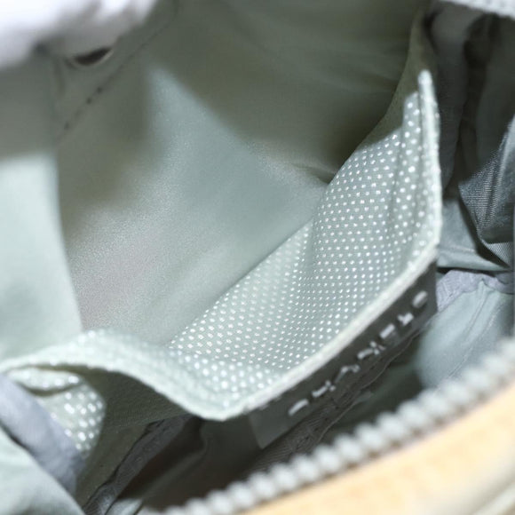 CHANEL Sports Line Shoulder Bag Canvas White Silver CC Auth BA9407