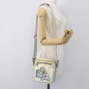 CHANEL Sports Line Umhängetasche Canvas Weiß Silber CC Auth BA9407-23