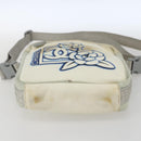 CHANEL Sports Line Umhängetasche Canvas Weiß Silber CC Auth BA9407-5