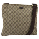 GUCCI GG Supreme Shoulder Bag PVC Beige Gold 201446 Auth BA9409-1