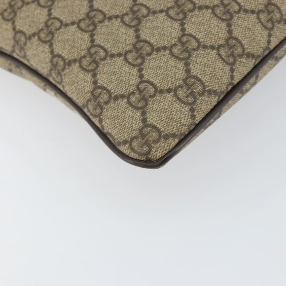 GUCCI GG Supreme Shoulder Bag PVC Beige Gold 201446 Auth BA9409