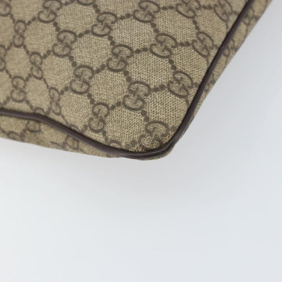 GUCCI GG Supreme Shoulder Bag PVC Beige Gold 201446 Auth BA9409