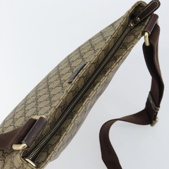 GUCCI GG Supreme Shoulder Bag PVC Beige Gold 201446 Auth BA9409