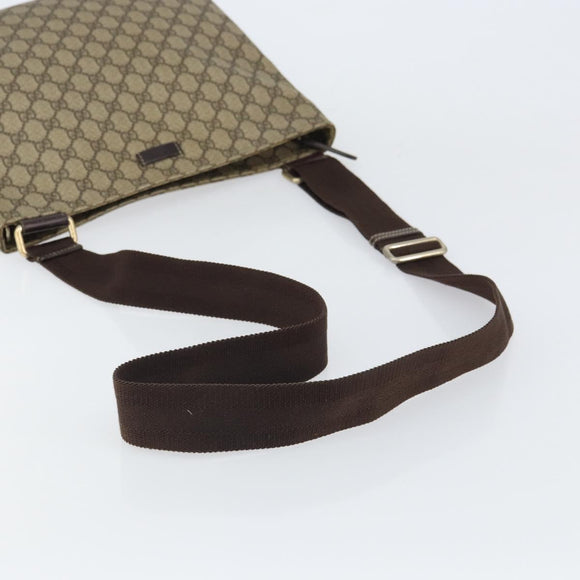GUCCI GG Supreme Shoulder Bag PVC Beige Gold 201446 Auth BA9409
