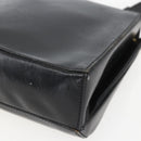 CELINE Circle Shoulder Bag Leather Black Gold Auth BA9410-15