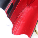 CELINE Circle Shoulder Bag Leather Black Gold Auth BA9410-21