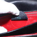 CELINE Circle Shoulder Bag Leather Black Gold Auth BA9410-12