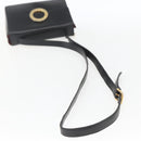 CELINE Circle Shoulder Bag Leather Black Gold Auth BA9410-7