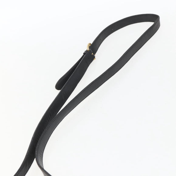 CELINE Circle Shoulder Bag Leather Black Gold Auth BA9410