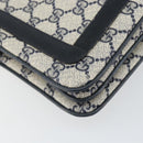 GUCCI GG Supreme Sherry Line Shoulder Bag PVC Navy Red 14 02 013 Auth BA9411-14