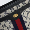 GUCCI GG Supreme Sherry Line Shoulder Bag PVC Navy Red 14 02 013 Auth BA9411-17