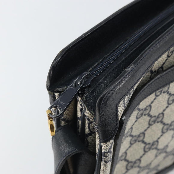 GUCCI GG Supreme Sherry Line Shoulder Bag PVC Navy Red 14 02 013 Auth BA9411