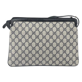 GUCCI GG Supreme Sherry Line Shoulder Bag PVC Navy Red 14 02 013 Auth BA9411 - 0