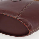 CARTIER Must Line Hand Bag Leather Bordeaux Gold Auth BA9415-9