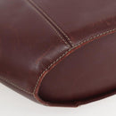 CARTIER Must Line Hand Bag Leather Bordeaux Gold Auth BA9415-14