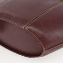 CARTIER Must Line Hand Bag Leather Bordeaux Gold Auth BA9415-15