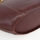 CARTIER Must Line Hand Bag Leather Bordeaux Gold Auth BA9415-16