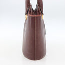 CARTIER Must Line Hand Bag Leather Bordeaux Gold Auth BA9415-3