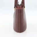 CARTIER Must Line Hand Bag Leather Bordeaux Gold Auth BA9415-4