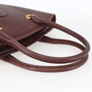 CARTIER Must Line Hand Bag Leather Bordeaux Gold Auth BA9415-7