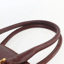 CARTIER Must Line Hand Bag Leather Bordeaux Gold Auth BA9415-8