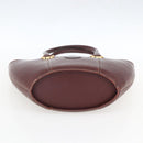 CARTIER Must Line Hand Bag Leather Bordeaux Gold Auth BA9415-5
