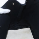 BALENCIAGA Navy kabas M Hand Bag Canvas White Black Silver 339933 Auth BA9416-18