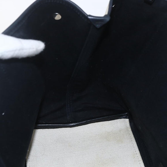 BALENCIAGA Navy kabas M Hand Bag Canvas White Black Silver 339933 Auth BA9416