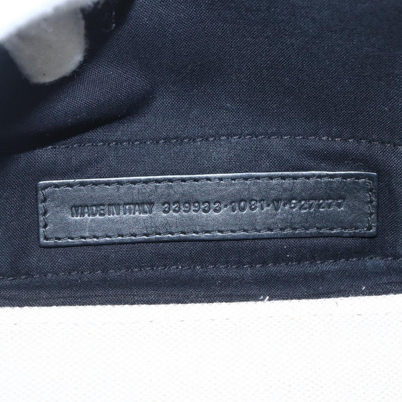 BALENCIAGA Navy kabas M Hand Bag Canvas White Black Silver 339933 Auth BA9416