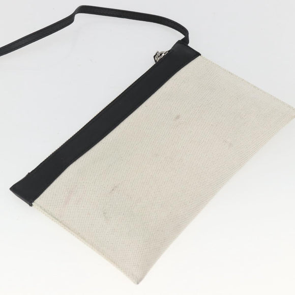 BALENCIAGA Navy kabas M Hand Bag Canvas White Black Silver 339933 Auth BA9416