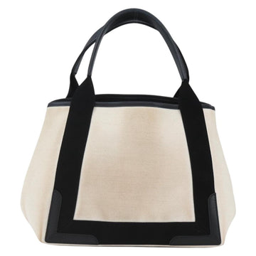 BALENCIAGA Navy kabas M Hand Bag Canvas White Black Silver 339933 Auth BA9416 - 0