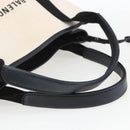 BALENCIAGA Navy kabas M Hand Bag Canvas White Black Silver 339933 Auth BA9416-7
