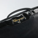 Salvatore Ferragamo Shoulder Bag Leather Black Gold Auth BA9418-14