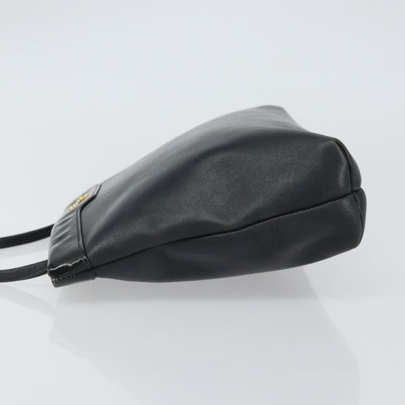 Salvatore Ferragamo Shoulder Bag Leather Black Gold Auth BA9418