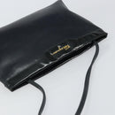 Salvatore Ferragamo Shoulder Bag Leather Black Gold Auth BA9418-6