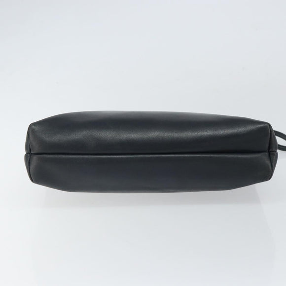 Salvatore Ferragamo Shoulder Bag Leather Black Gold Auth BA9418