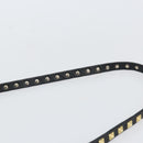 VALENTINO Rock studs Hand Bag Leather 2way Black Gold Auth BA9420-15