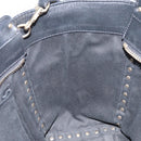 VALENTINO Rock studs Hand Bag Leather 2way Black Gold Auth BA9420-24