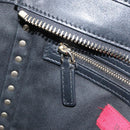 VALENTINO Rock studs Hand Bag Leather 2way Black Gold Auth BA9420-25