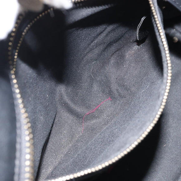 VALENTINO Rock studs Hand Bag Leather 2way Black Gold Auth BA9420