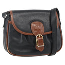 CELINE Shoulder Bag Leather Black Gold Auth BA9422-1
